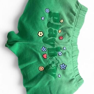 Green PLAYBOY sweatshorts by PacSun